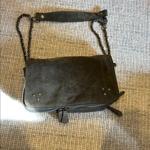 Chic Suede Shoulder Bag - Dark Gray